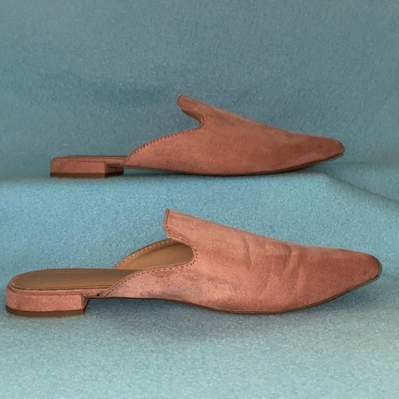 A NEW DAY Velma pink faux suede pointed closed toe slip on mules NEW size 9 - Picture 2 of 11